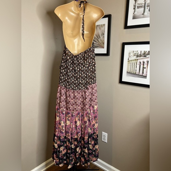 $938 free people anna sui silk butterfly meadows apron maxi dress like new - Picture 8 of 8